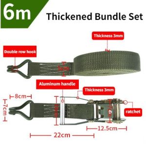 COD สายรัดก๊อกแก๊ก 15M/10/6เมตร ชุดสายพานคาร์โก้ สายรัดของ เกรดอุตสาหกรรม ด้ามจับหนา 5 ตัน รุ่นหัวหนา ตะขอเจ กว้าง 5 ซม. สายรัดสินค้าเครื่องดึงสายรัดสินค้าเครื่องยึดสินค้าเครื่องดึงสายรถยนต์สายรัดหนา