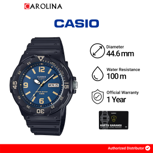 Jam Tangan Pria  Casio General MRW-200H-2B3  Blue Dial Black Resin Band
