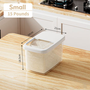 Royalstar 12.5KG Rice Storage Container Transparent Square Rice Storage Box Kitchen Rice Dispenser Sealed Storage Box with Lid