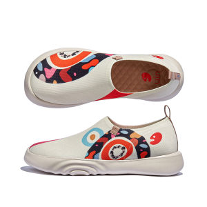 UIN Toledo XV Art Painted Travel Shoes KNITS Round Toe Slip on Lightweight Loafers Breathable Fashion Women Sneakers