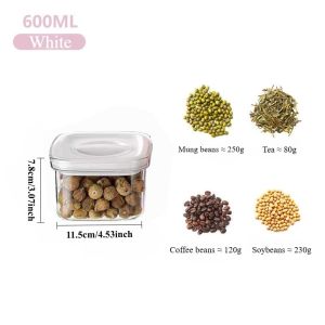 PET Airtight Food Storage Canisters with Twist Lock Lids Leakproof Dry Food Containers for Kitchen