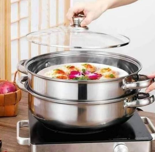 2 Layers Steamers Stainless steel, Multi function Soup Steam Pots ...