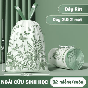 Túi Đựng Rác Có Dây Rút Chống Rách Ngải Cứu Đuổi Muỗi Khử Mùi Tự Phân Huỷ