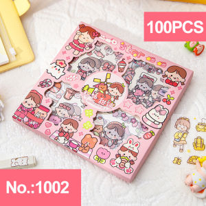 Sticker Set Diary Book Aesthetic Sticker Deco 20/100Lembar Stiker Tumblr Botol Hp Laptop Stiker 2D Plastik Lucu Viral Sticker DIY