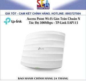 TP-Link Access Point Wi-Fi Gắn Trần Chuẩn N Tốc Độ 300Mbps - EAP115