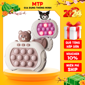 Pop it điện tử Pikaboo Đồ chơi máy chơi game bản mới bấm nút theo đèn nhạc với 4 giúp luyện phản xạ