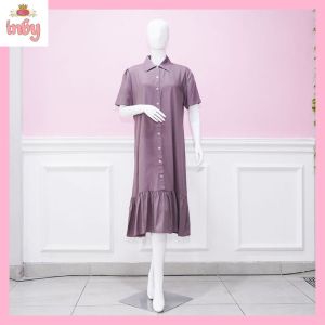 INBY FASHION | Baju tunik kemeja / baju daster kemeja polos katun rayon (3)