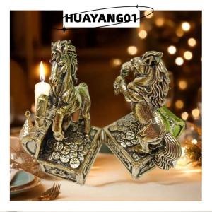 HUAYANG01 [HOT FASHION] เครื่องประดับรูปปั้นม้าจักรราศี1ชิ้นของขวัญรูปปั้นม้าทองเหลืองฮวงจุ้ยรูปม้าแกะสลักขนาดเล็กงานฝีมือสำนักงานอุปกรณ์ตกแต่งบ้าน