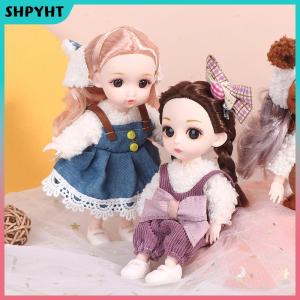 SHPYHT 16ซม.Mini movable Joint Dolls ตุ๊กตาของเล่น DIY พร้อมเสื้อผ้าสำหรับของเล่นเด็กผู้หญิง