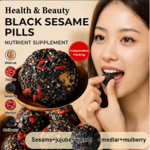 Red Dates Walnuts Wolfberries Black Mulberries Black Sesame Balls Sesame Balls Individually Packaged Nutritious Healthy Spleen and Stomach Nourishing Snacks红枣核桃枸杞黑桑葚黑芝麻丸