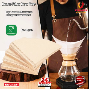 Paper Filter V60 Kopi Kertas Filter Saringan V60 Drip Coffee - 100pcs V60 Coffee Filter Paper - Kertas Kopi V60 - Cone Shaped Bottom - 100pcs Kertas Saringan Kopi Filter Natural V60-01 (100lbr) One Two Cups Kertas Filter Saringan Kopi V60 Drip 1-2 Serve