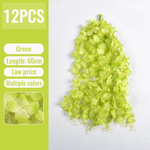 12 pieces of 110cm Fake Wisteria Flowers String Flowers Reusable High Quality Silk Flowers