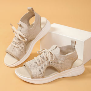 Plus Size WomenS Summer New Thick-Soled  Soft-Soled Casual Flat Hollow Beach Sandals