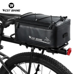 WEST BIKING Waterproof Bike Trunk Bag Reflective Bicycle Bag Luggage Carrier Tail Seat Pannier Pack Cycling Seat Saddle Bag