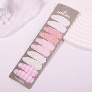 10 Kẹp Tóc In Hình Cái/bộ Ngọt Ngào Váy Hoa Mùa Hè Kẹp Cơ Bản Tóc Em Bé Kẹp Thả Ren Cotton Sọc Trơn Phụ Kiện Tóc
