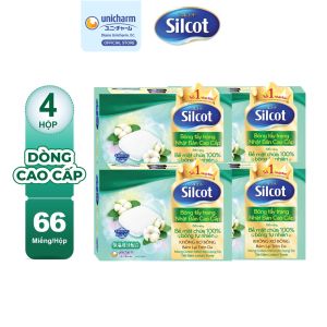 Combo 4 Hộp Bông trang điểm Silcot Premium 66 miếng/hộp