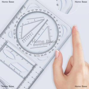 [COD] Home Base 1PCS Multi Functional 360 ° Movable Geometric Drawing Ruler For Primary School Mathematics Students Portable Transparent 3D Flat