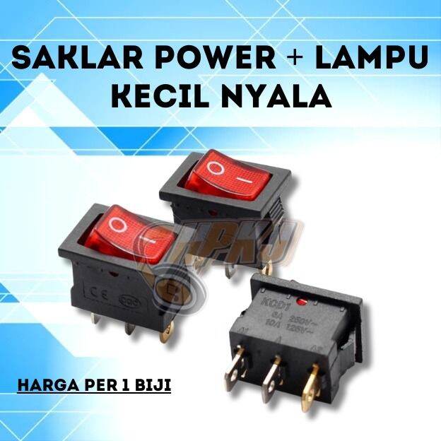 Saklar Switch On Off Kotak Kecil Pin Lampu Merah Saklar Power Plus