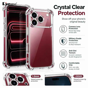 RICHMENT Air-Bag Shockproof Silicone Clear Case For iPhone 18 Pro 18 Pro Max Not-Yellowing Transparant Back Cover