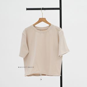 MASCOT Kaos Oversize Wanita Kekinian Tali Karet Serut Tengah Bahan Cotton Combed Premium (M.2442)