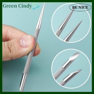 [Green Cindy] 1 PC đôi-đã kết thúc bằng thép không gỉ lớp biểu bì Pusher Nail cắt sửa móng tay Remover Sticks công cụ cho Nail Art