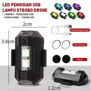 Lampu LED Pesawat USB Charge Lampu Pesawat 7 Warna RGB Lampu Kedap Kedip Drone Motor Mobil universal