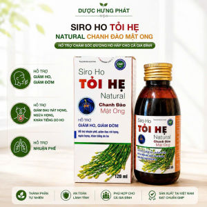 Siro Ho Tỏi Hẹ Natural giúp nhuận phế giảm ho giảm đờm giảm đau rát họng ngứa họng khản tiếng hộp 120 ml