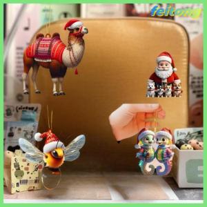【feitong】🚕🚕【HOT SALE】 2D Christmas Tree Pendant 2D Flat Acrylic Xmas Tree Hanging Ornaments Cartoon Home Decor New Year Christmas Gifts