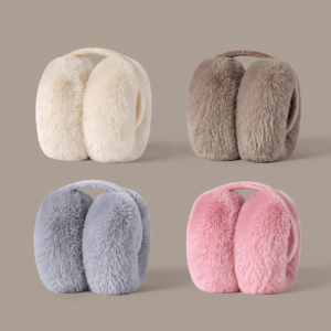 CHTM32 Warm Winter Earmuffs Faux Fur Folding Earflap Protection Fashion Portable Plush Earmuffs for Men Women