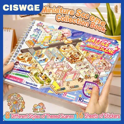 CISWGE 8 chủ đề 3D Cảnh thu nhỏ dán căng thẳng cứu trợ vui vẻ DIY Cắt Dán đề can cho scrapbooking kế hoạch Album máy tính xách tay trang trí