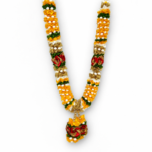Artificial Flower Garland Ribbon Mala | Decorative Pooja & Festival Garland for Ganesha Idols Home Temple & Festive Decor (Pack of 1 Pc | 29 Inches)