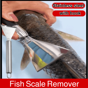 Stainless Steel Fish Scaler Fish Scale Peeler With Hooks Fish Skin Peeler Tool Fish Scale Remover Scrapper Cutter Cleaner