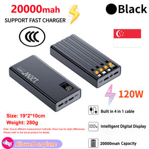 CCC Certification 120W Mini Portable Powerbank 20000/30000mah Fast Charging Digital Display Power Bank Built in Cables for all smart phones 移动电源/充电宝