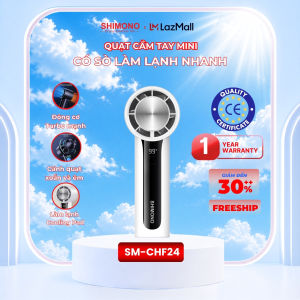 Quạt Cầm Tay SHIMONO SM-CHF24 Tốc Độ Cao Chuẩn Châu Âu Pin 3000mAh Làm Lạnh Băng Đá Ice Cooling Pin Trâu 6 Giờ Freeship Toàn Quốc Bảo Hành 12 Tháng Chính Hãng
