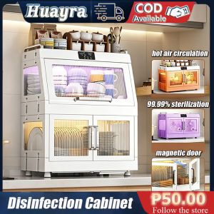 Electric Dish Dryer Sterilizer Desktop Disinfection Cabinet 2 Layer Dish Rack with Draining Kitchen Tableware Cleaning Cabinet UV Disinfection