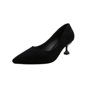 Free Shipping WomenS High Heels 2026 Spring/Autumn Collection Pointed-Toe Stiletto Heel Black Professional Work Shoes Mid-Heel Suitable For College Students Formal Occasion Shoes