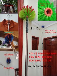 (CCN 6m)Chổi quét mạng nhện cây tăng đơ inox vệ sinh trần nhà đồ lau bụi trên cao làm cán vợt cá sào treo chim cọc mắc mànmóc cành câyphơi quần áo