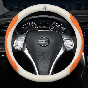 Vỏ Bọc Vô Lăng Ô Tô Sợi Carbon thoáng khí màu trắng chống trượt da cho Nissan X-Trail Grand Livina Navara Serena C27 qashqai Terra 2023 2022 2021 2020 phụ kiện nội thất xe ô tô