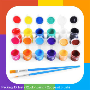 12 colors watercolor paint for kids Poster Paint set acrylic DIY Wall Drawing PaintingWith palette