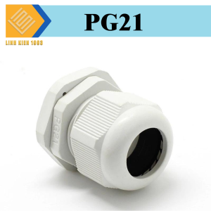 PG21 Đầu Nối Dây Định Tuyến Chống Nước IP68 Nhựa Có Đai Ốc Màu Trắng