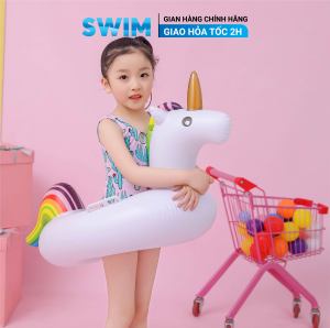 Phao Bơi Trẻ Em SWIM Ngựa Trắng Có Tay Cầm
