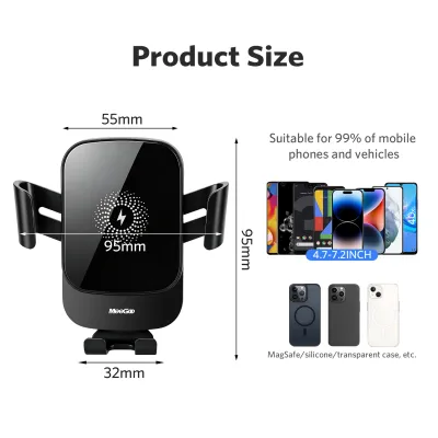 MeeGoo Car Wireless Charging Phone Holder Gravity Car Stand 360°Rotation Air Vent Phone Holder
