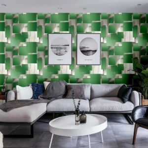 TERBARU Wallpaper Sticker Dinding Ruang Tamu & Kamar Motif Kotak 3D Elegan Aesthetic Panjang 8 Meter X Lebar 45 Cm