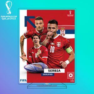 YF FIFA 2022 Qatar World Cup Top 32 Figure Football Player Model Toys Desk Plate Holder Home Decor Collection Ornament Gift FY