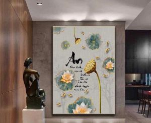 Tranh chữ An tranh tráng gương chữ thư pháp vô cùng ý nghĩa