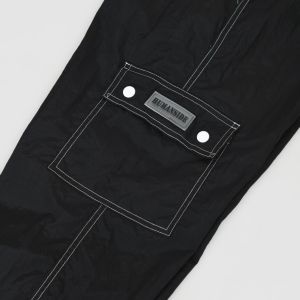 HUMANSDIE - Celana Panjang Cargo Trackpants Parasut Crinkle Hitam