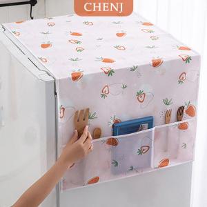 [COD] CHENJ ที่คลุมตู้เย็นถุงเก็บฝุ่นผ้าคลุมเครื่องซักผ้าผ้าคลุม PEVA แบบซักได้ที่เก็บของในครัวเรือนบ้าน