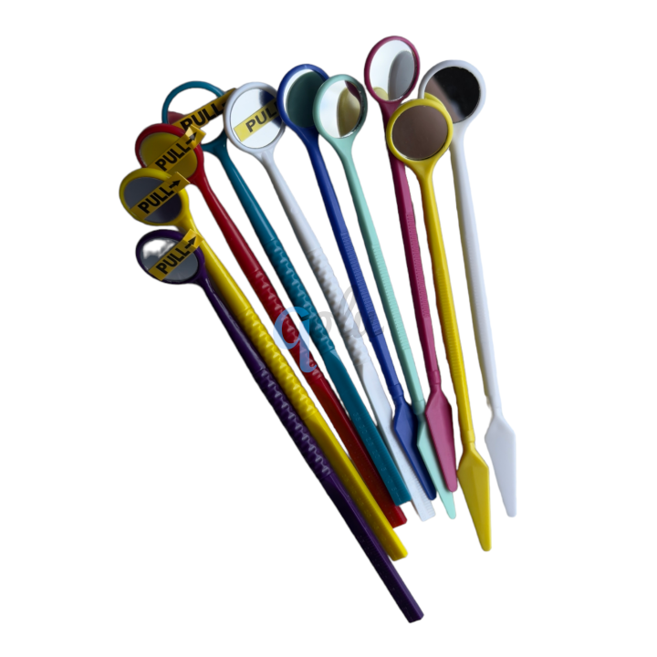 Plastic Dental Mirror Lightweight Random Teeth Cleaning Sight Mirrors