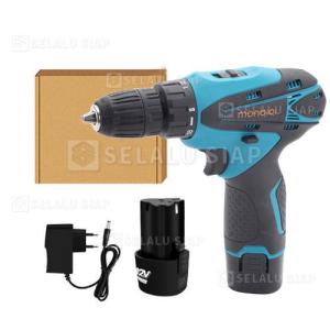 (dalam Stok Dikirim Dari Jakarta) 12V Mesin Bor Baterai Cordless Bor Listrik Electric Drill - Perkakas Listrik Bor / Obeng Tanpa Kabel Cordless Drill Bor Baterai Pengeboran Dan Mata Obeng Angin (2 Baterai 1 Pengisi Daya)