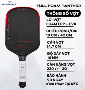 (Chính Hãng) Vợt Pickleball Fsport Panther Boom– Điểm Ngọt Rộng Kiểm Soát Hoàn Hảo Trợ Lực Cao